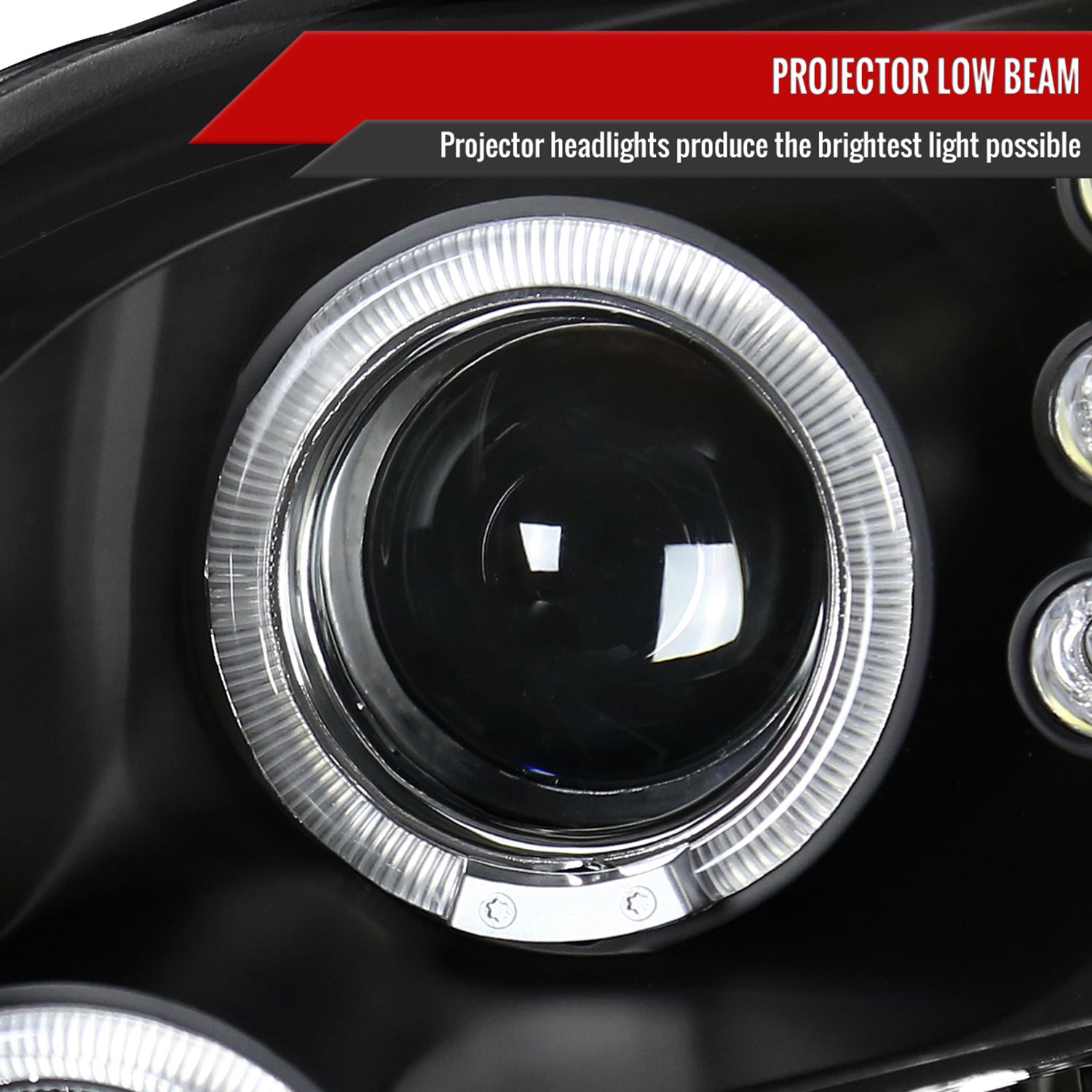 2006-2009 Ford Fusion Dual Halo Projector Headlights Matte Black/Clear Lens