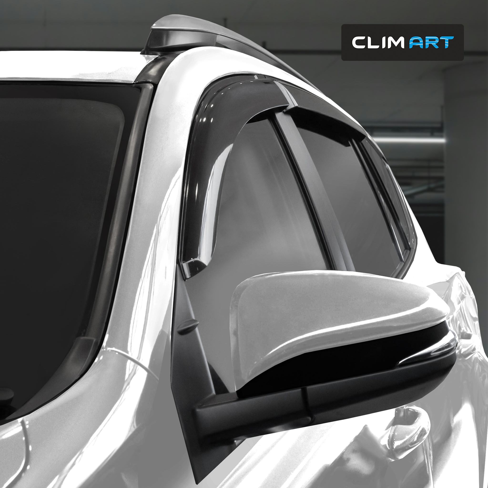 Clim Art Wind Deflectors for Toyota RAV4 2013-2018 Tape-On Dark Smoke 6Pcs