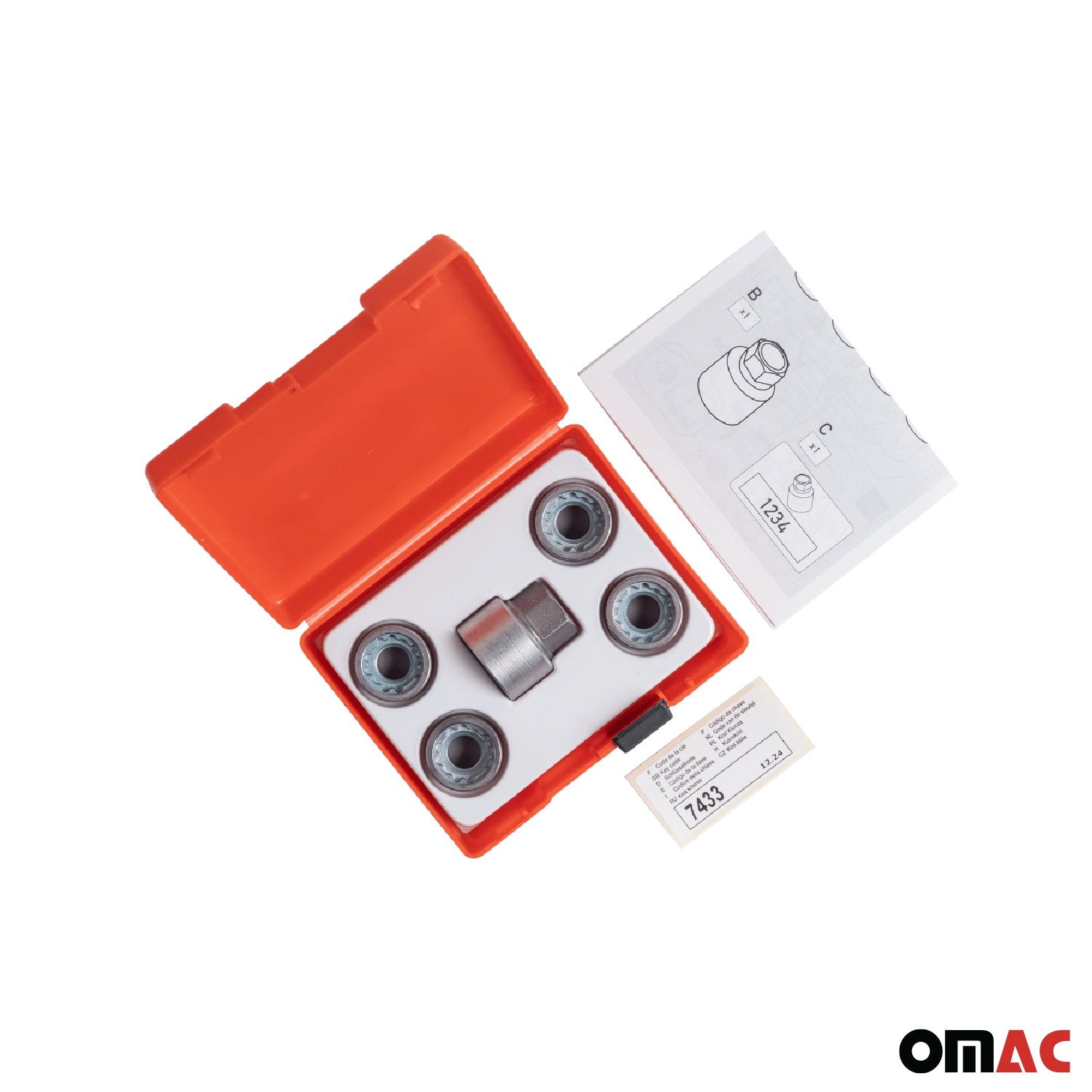 Wheel Lock Kit for RAM 2500 / 3500 M14X1,5 Nut Galvanized Silver 4Locks & 1Key