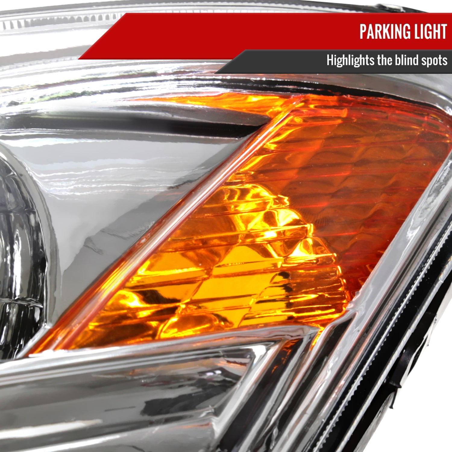 2006-2009 Toyota Prius Factory Style Headlights w/Amber Reflector Chrome/Clear