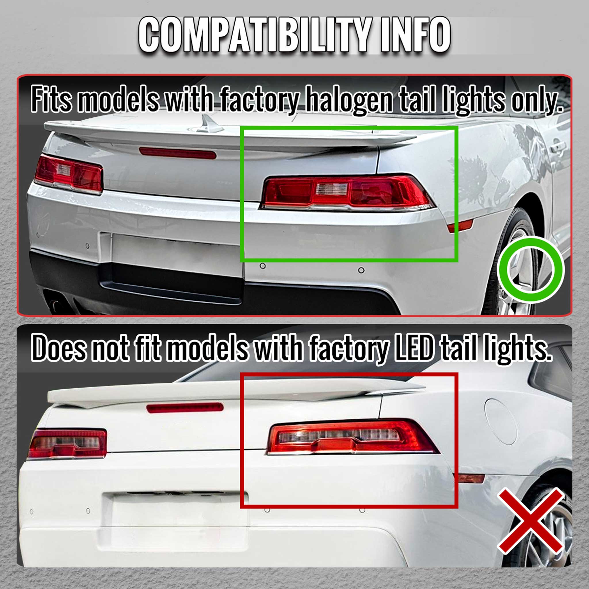 For Chevrolet Camaro 2014-2015 Full Red LED Sequential Tail Light Black Housing Clear Lens