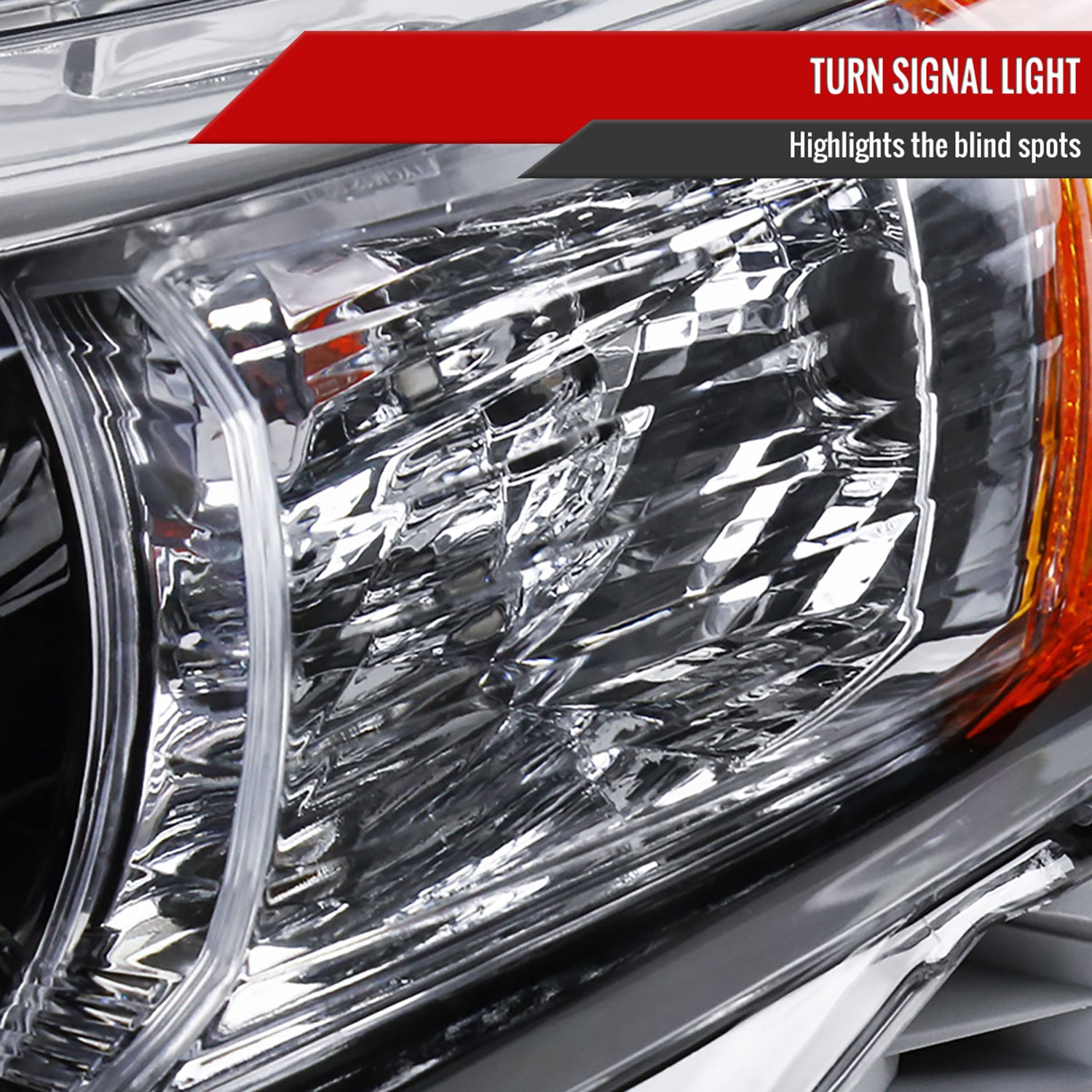 2012-2014 Toyota Camry Projector Headlight Amber Reflector - Driver Side Black