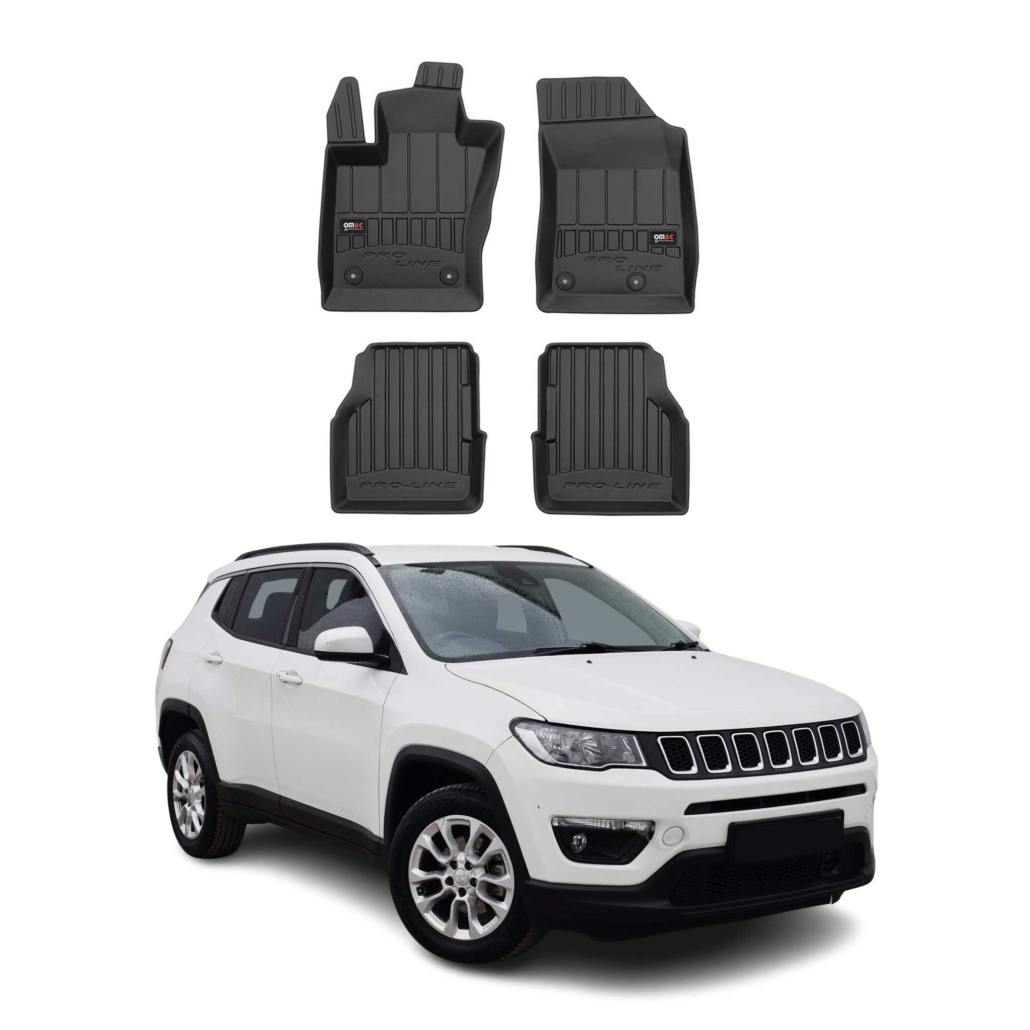 2017-2025 Jeep Compass Premium Floor Mats Liners Full Set All Weather Heavy Duty