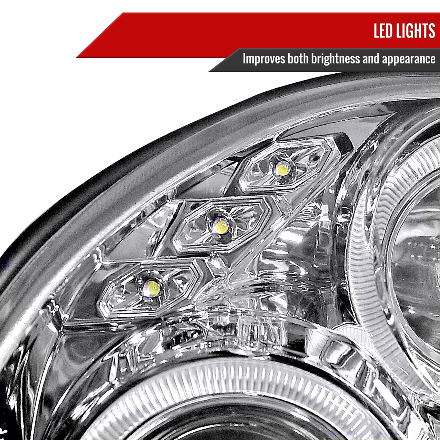 2002-2003 Subaru Impreza Dual Halo Bug Eye Projector Headlights Chrome/Clear