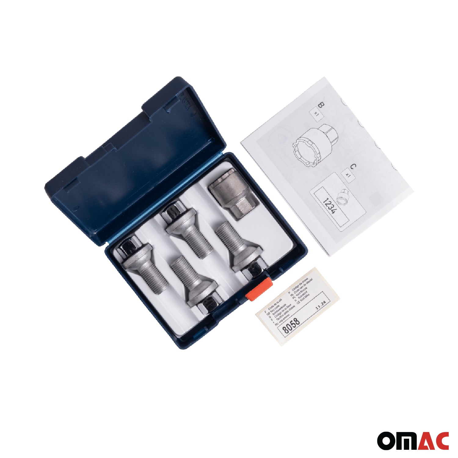 Wheel Lock Kit for Mercedes SLK-Class M14X1.5 Bolt Chromed 4Locks & 1Key