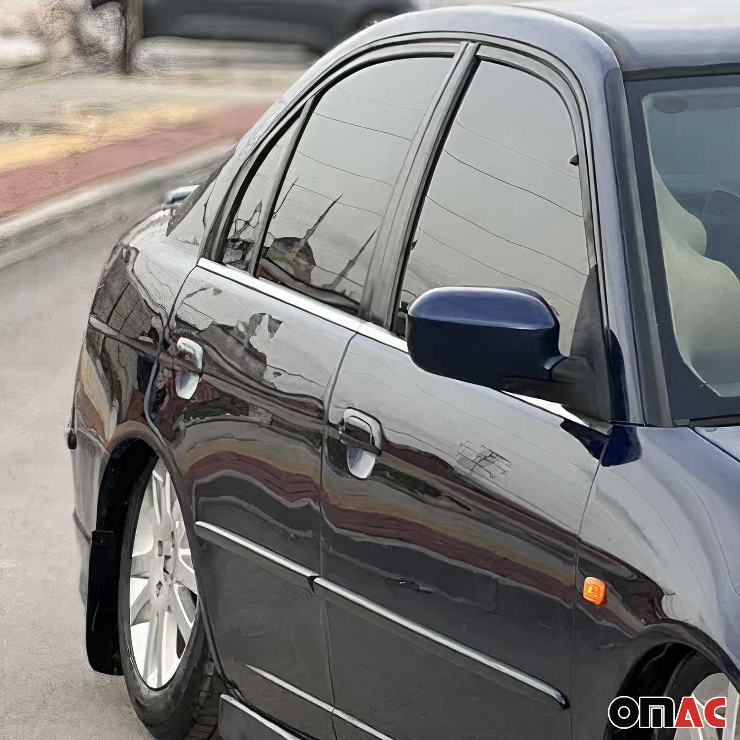 2001-2005 Honda Civic Sedan Window Molding Trim Streamer Stainless Steel