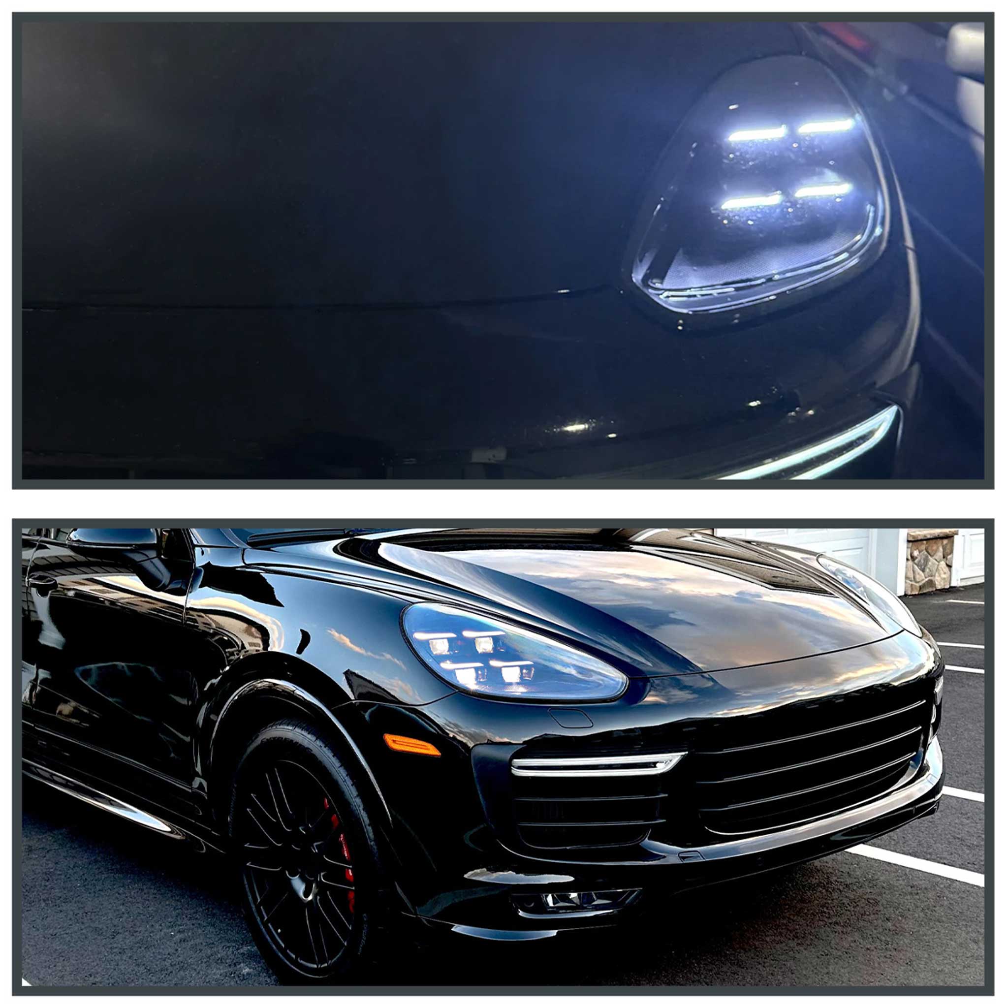 For Porsche Cayenne 958.2 2015-2017 Matrix LED Projector Headlights DRL Dynamic Black Clear Lens Glossy Trim