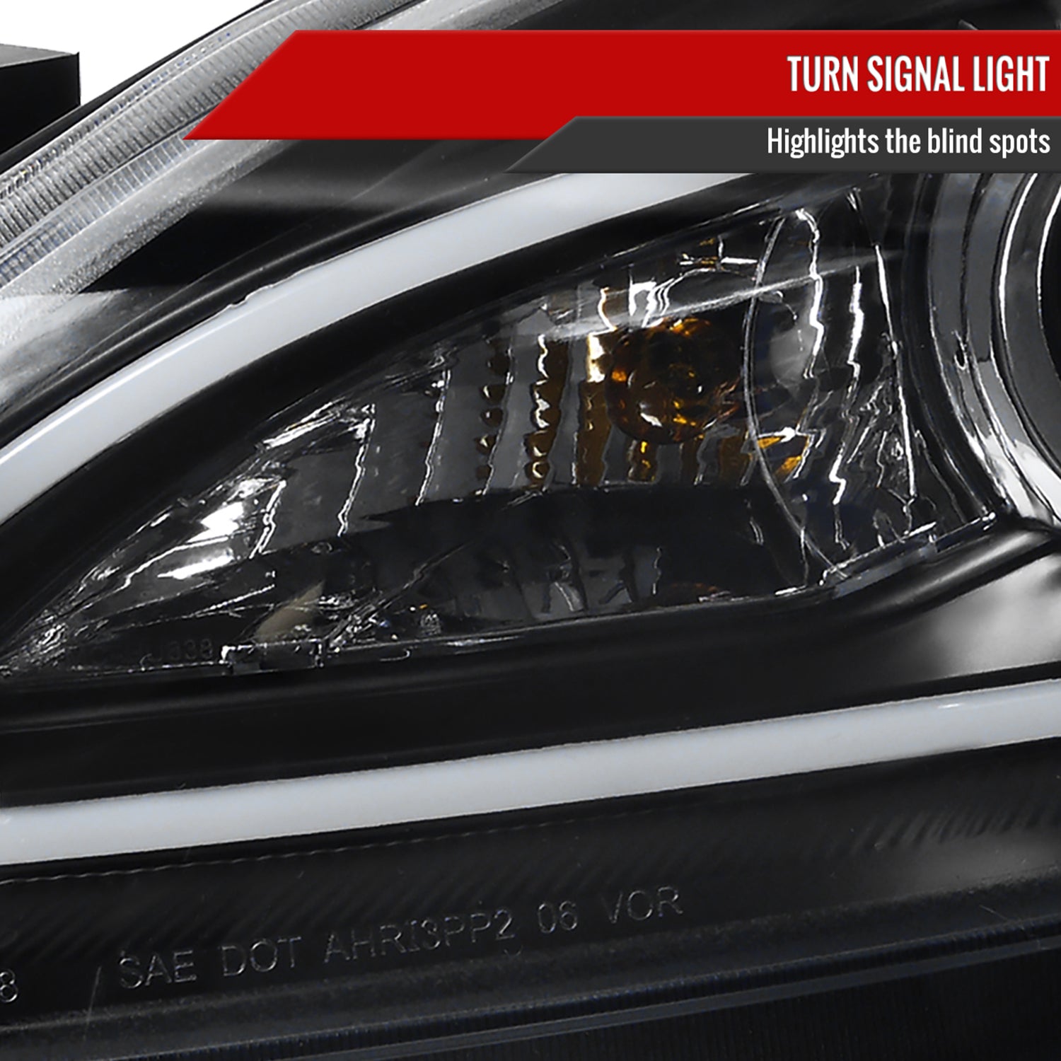 2010-2013 Mazda 3 Projector Headlights w/ LED Light Strip Matte Black/Clear