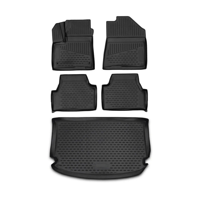 2014-2019 Kia Soul Floor Mats & Cargo Liner Full Set All Weather Black