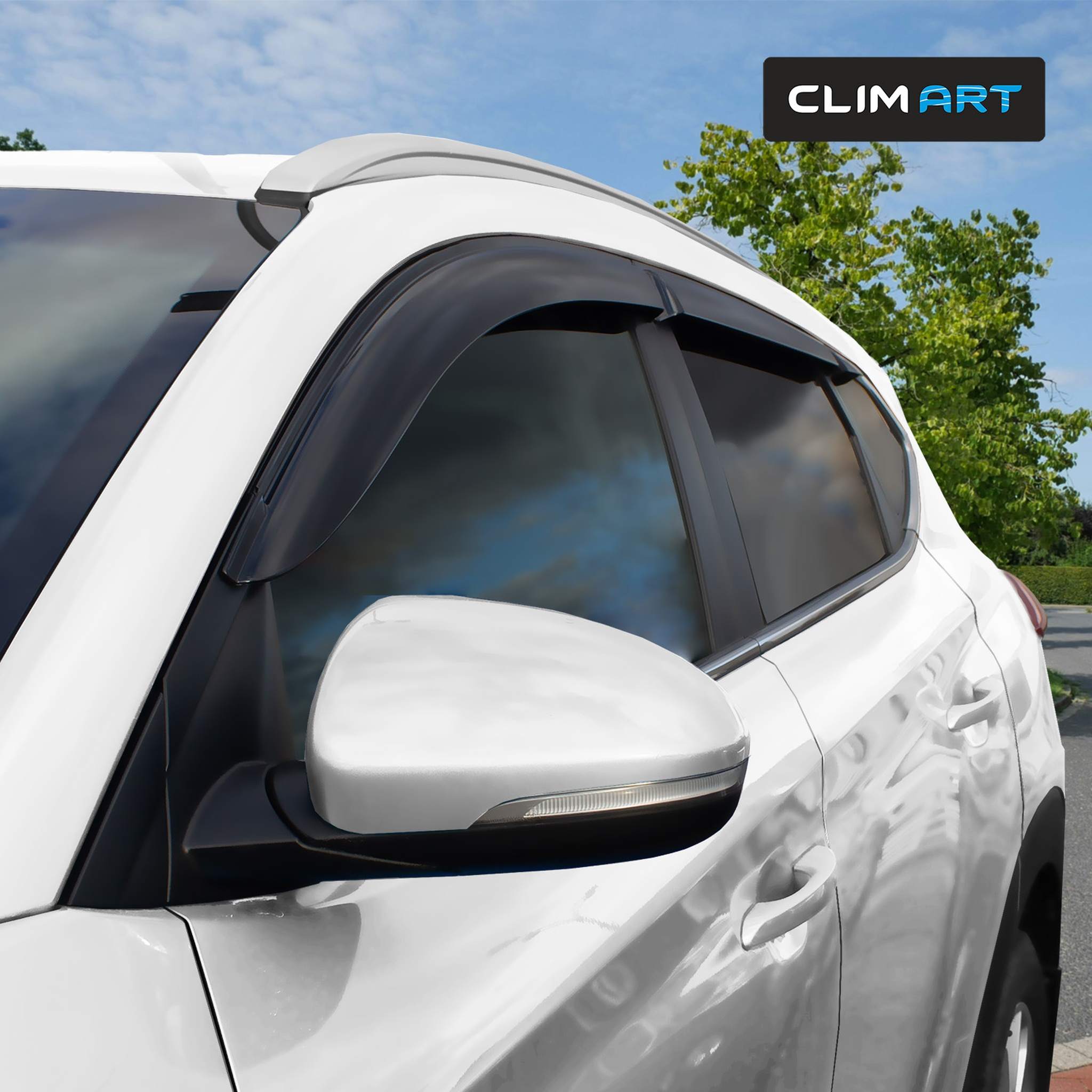 Clim Art Wind Deflectors for Hyundai Tucson 2016-2021 Tape-On Dark Smoke 6Pcs