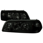 1987-1993 Ford Mustang Crystal Headlights Chrome Housing/Smoke Lens
