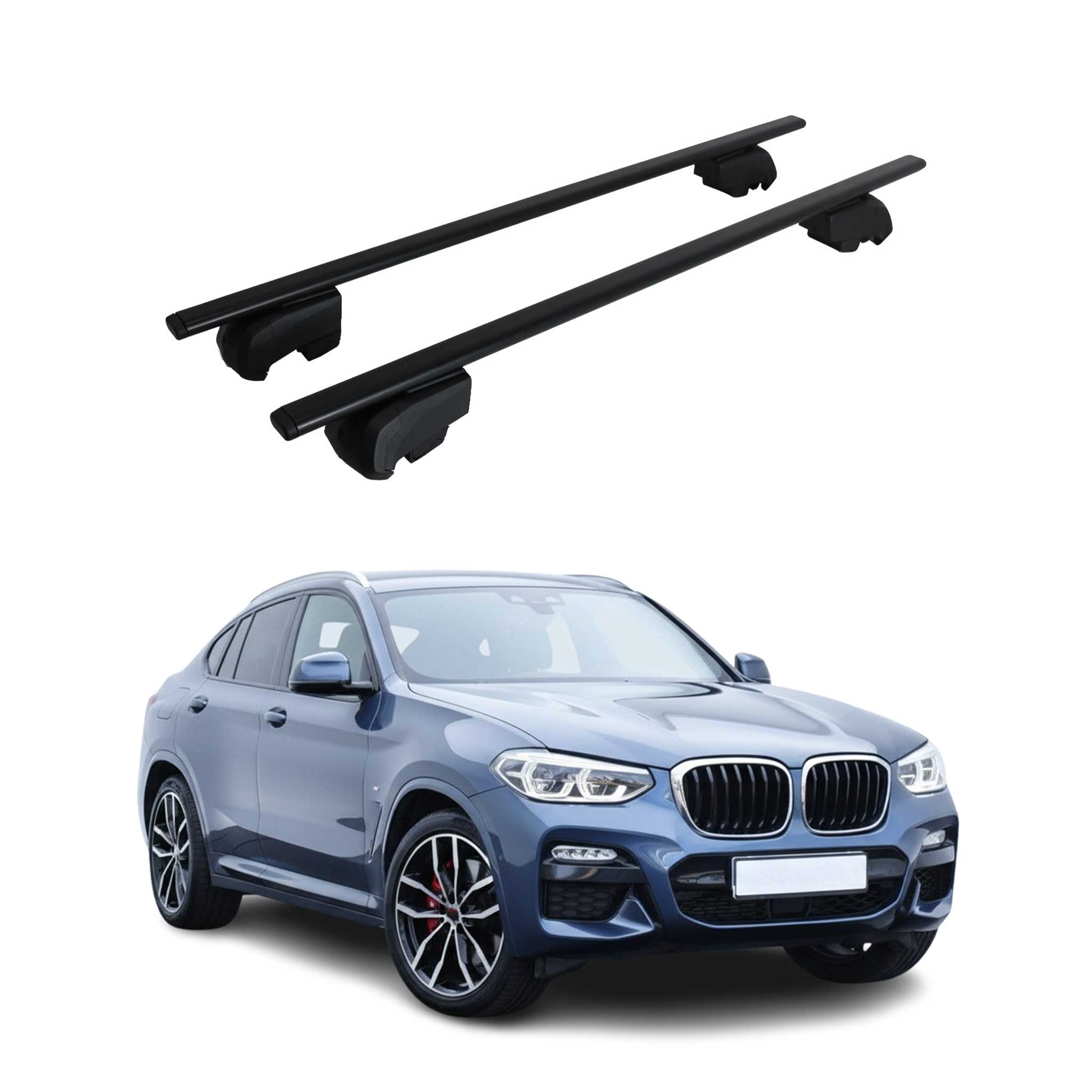 Top Roof Racks Cross Bars Luggage Carrier for BMW X4 2019-2025 2Pcs Black