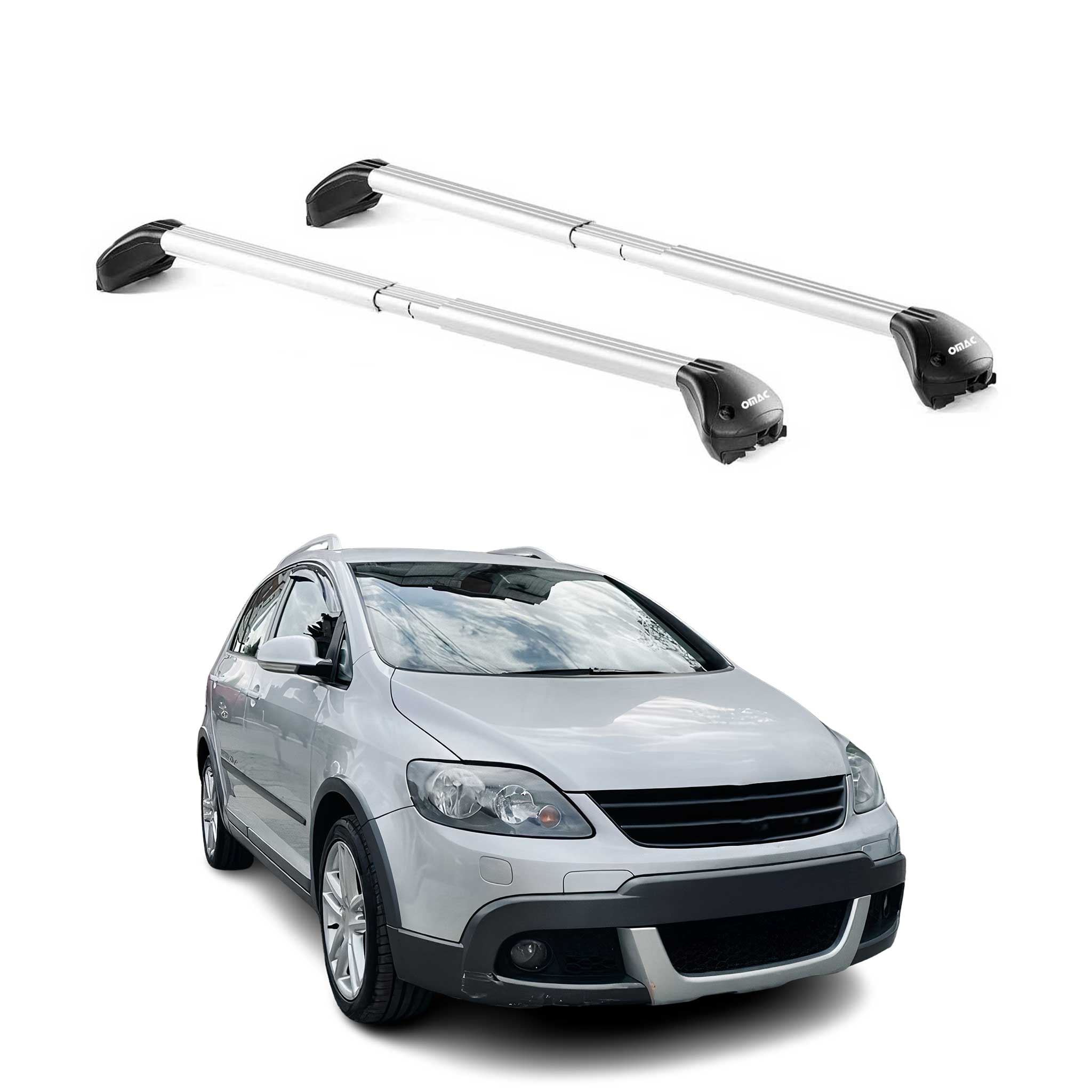 Roof Rack Cross Bars Luggage Carrier for VW Rabbit 2006-2009 Alu Silver 2Pcs