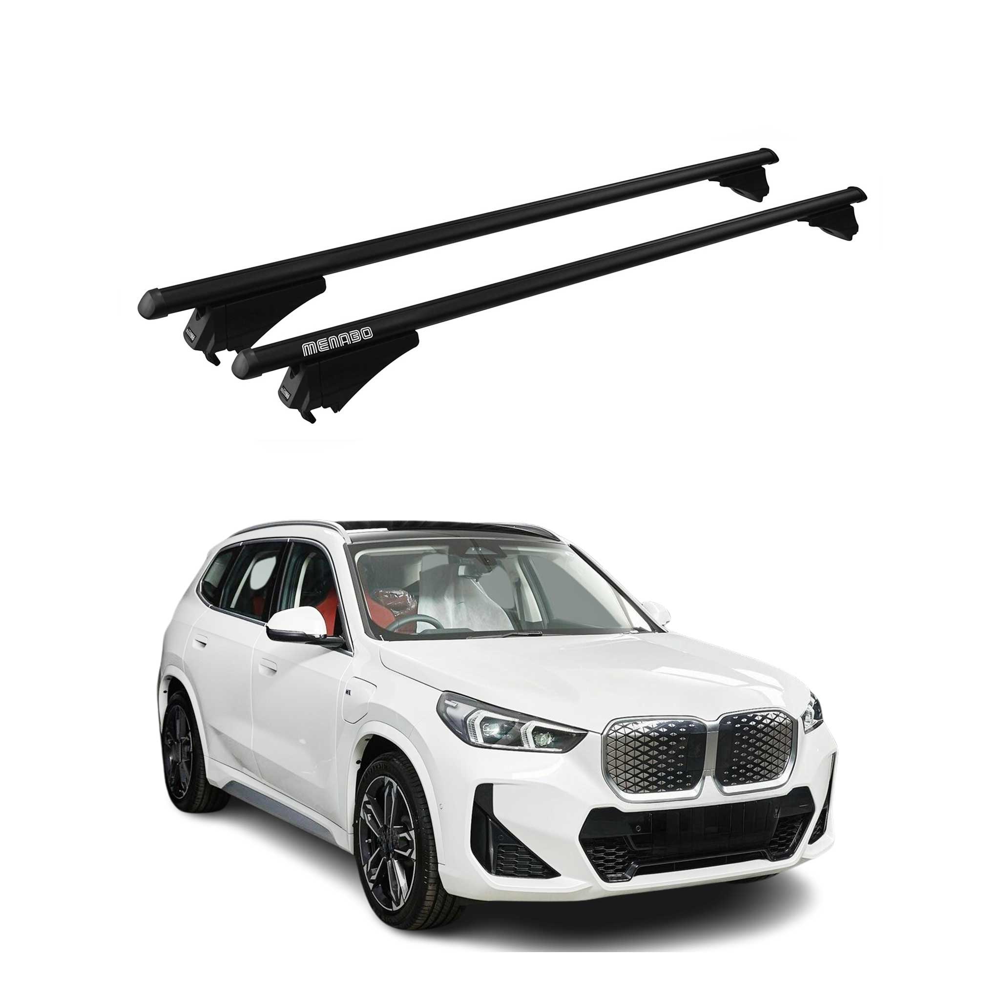 Roof Rack Cross Bars Luggage Carrier for BMW iX1 U11 2023-2025 Black 2 Pcs
