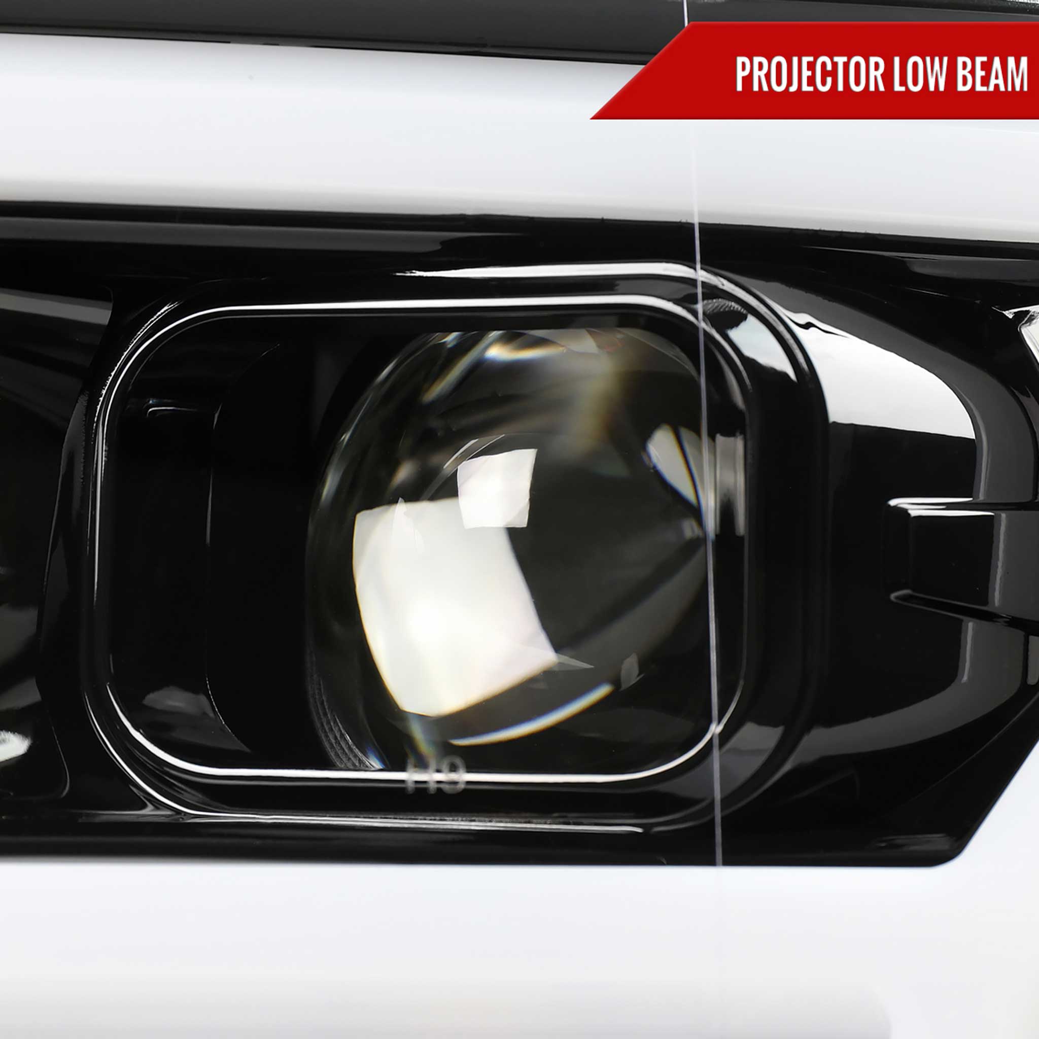 For Ford F-150 2018-2020 LED C Bar Projector Headlights Glossy Black Housing Clear Lens