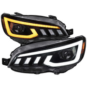 For Subaru Impreza WRX STI 2015-2021 Projector Headlights Sequential LED Switchback DRL Black Housing Clear Lens