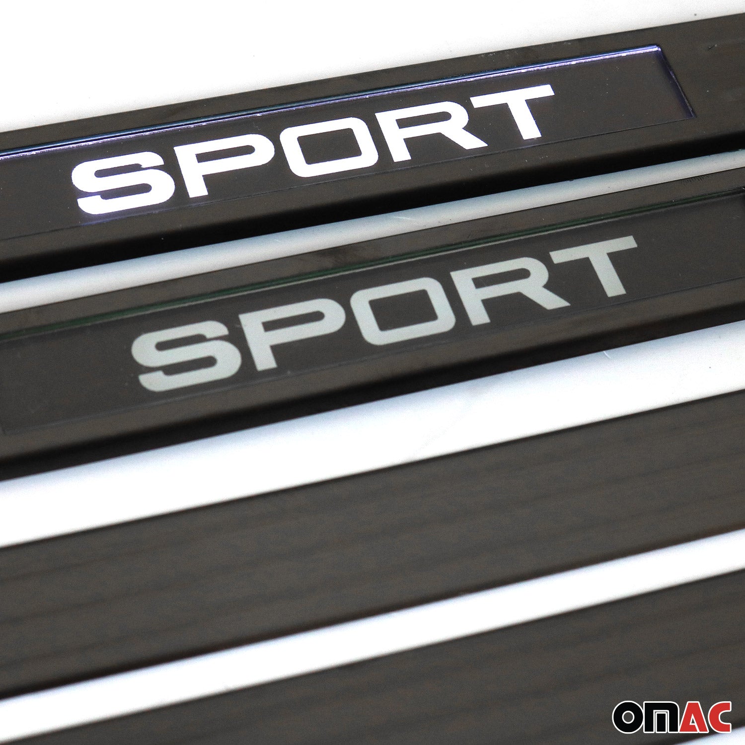 2018-2024 VW Tiguan Door Sill Scuff Plate Illuminated Brushed Stainless Steel Dark