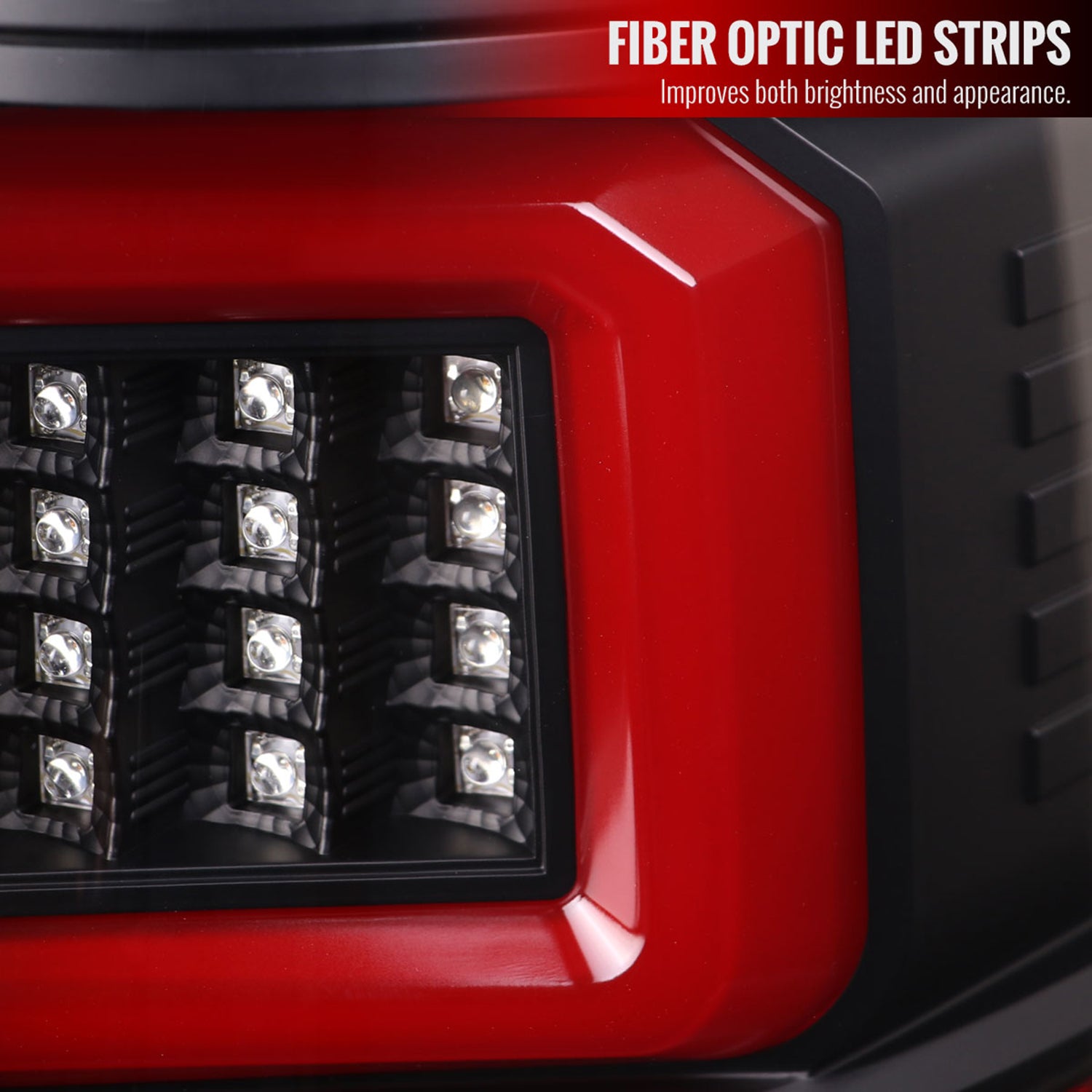 2009-2014 Ford F-150 LED Tail Lights with Red LED Bar Matte Black/Clear Lens