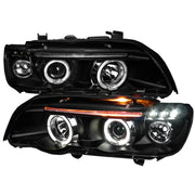 2001-2003 BMW E53 X5 Dual Halo Projector Headlights Matte Black/Clear Lens