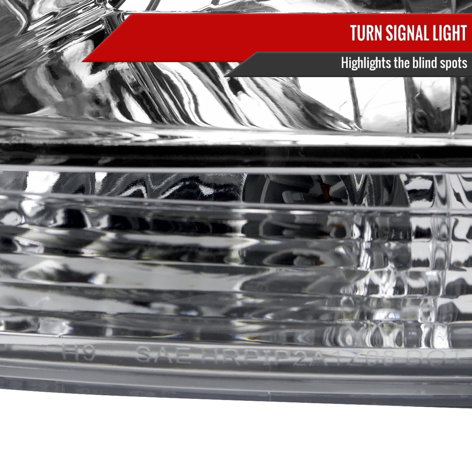 2008-2012 Chevy Malibu LS/LT/LTZ Crystal Headlights Amber Reflectors Chrome