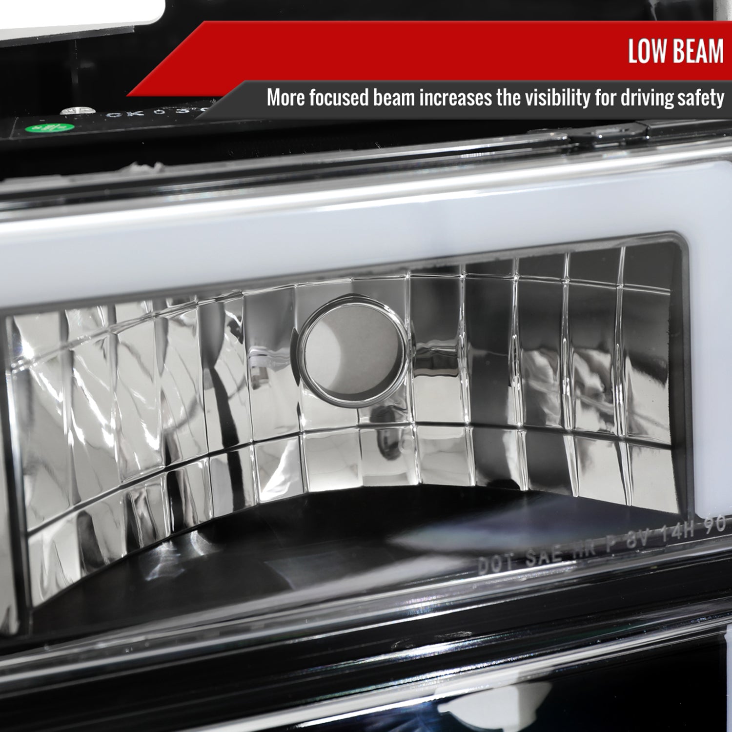 1994-1998 GMC C10 / C/K / Suburban Sierra Yukon Headlights LED Lights Black