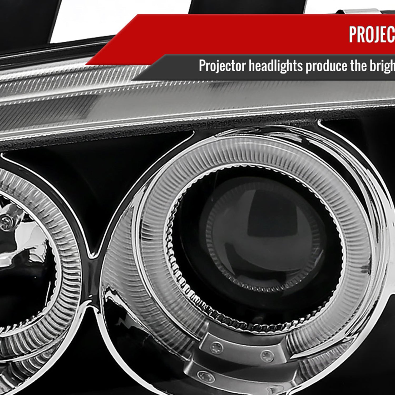 1992-1995 Honda Civic Dual Halo Projector Headlights Matte Black/Clear Lens