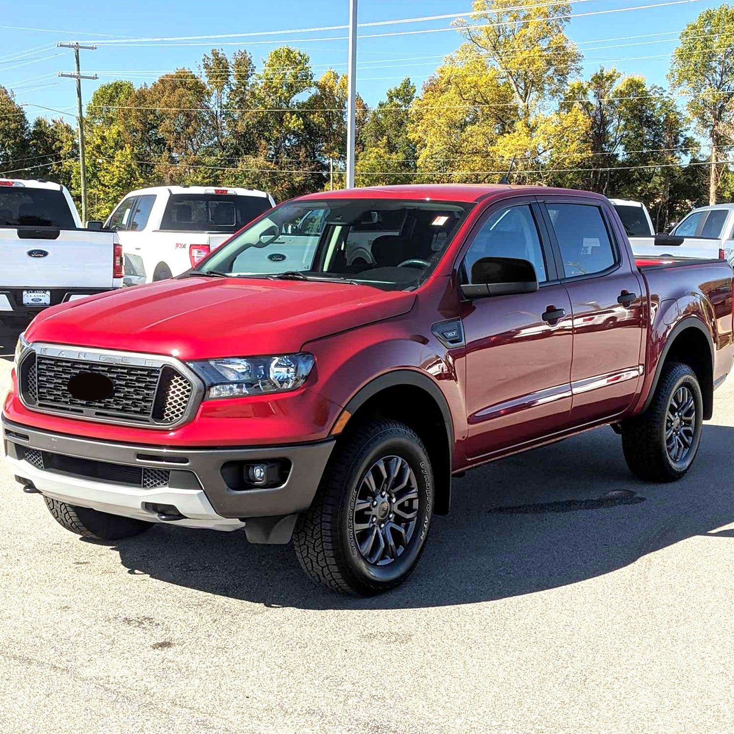 2019-2024 Ford Ranger Mirror Cover Caps Gloss Black 2Pcs ABS Plastic