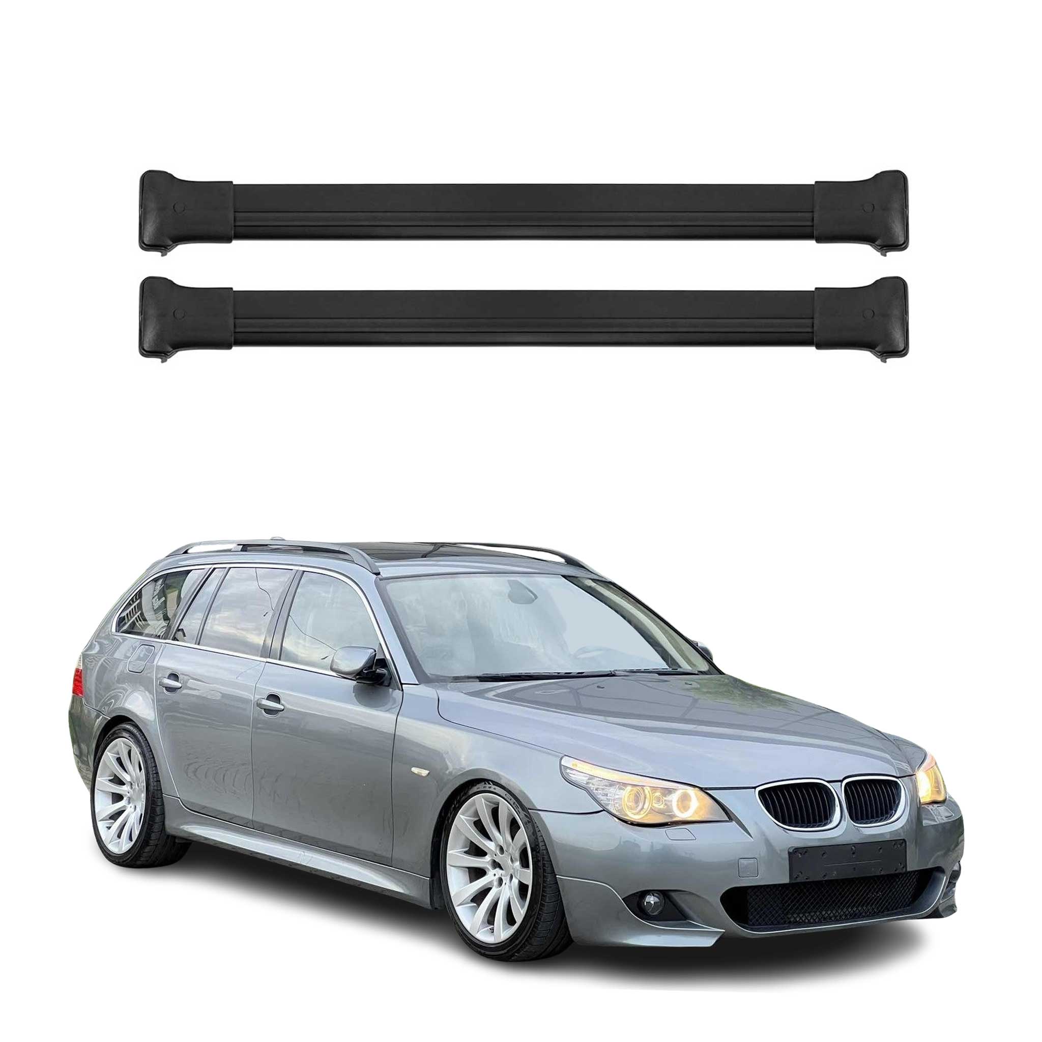 2006-2010 BMW 5 Series E61 Wagon Roof Rack Cross Bars Black