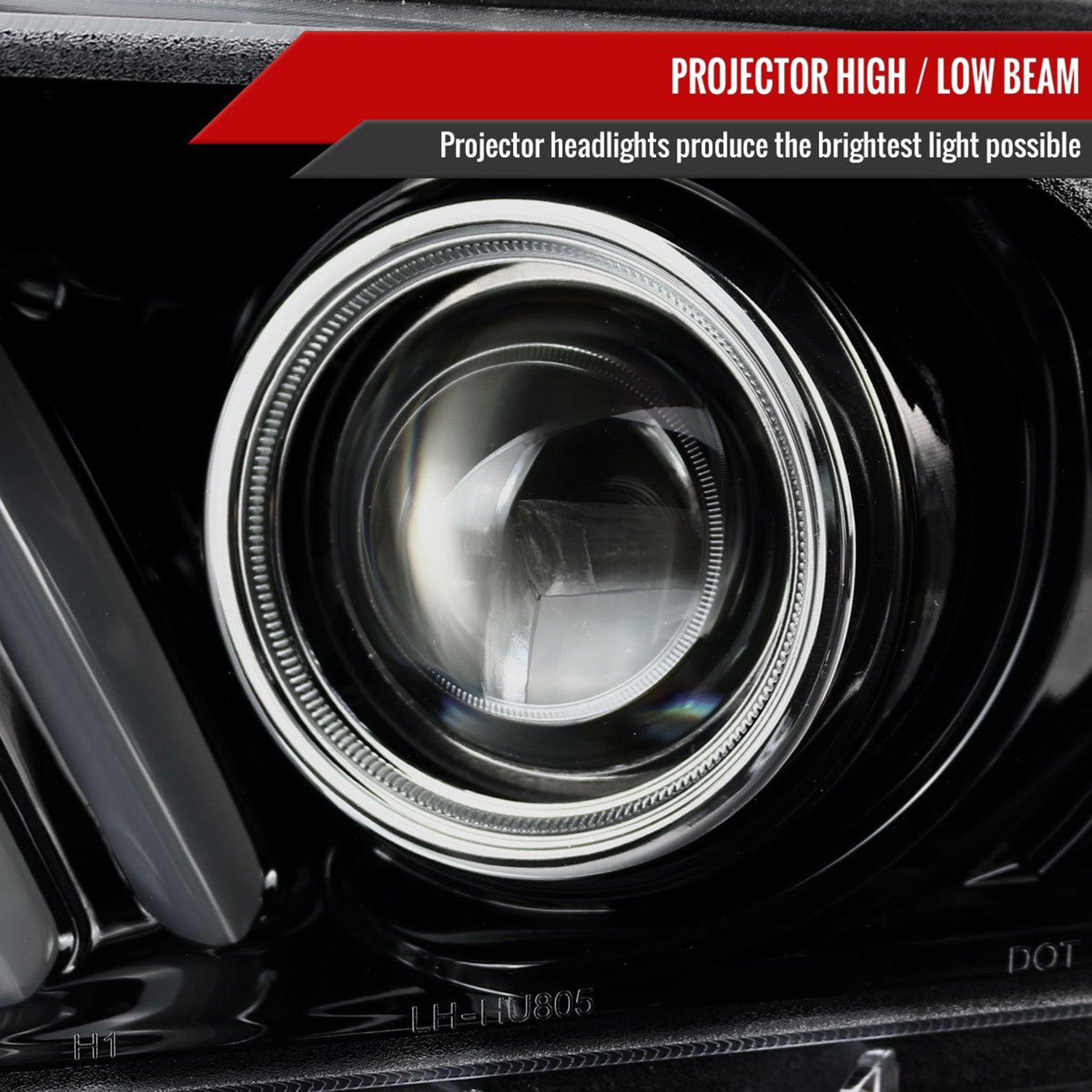 2010-2014 Ford Mustang LED Bar Projector Headlights Turn Signals Jet Black