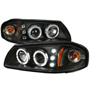 2000-2005 Chevy Impala Dual Halo Projector Headlights Matte Black/Clear Lens