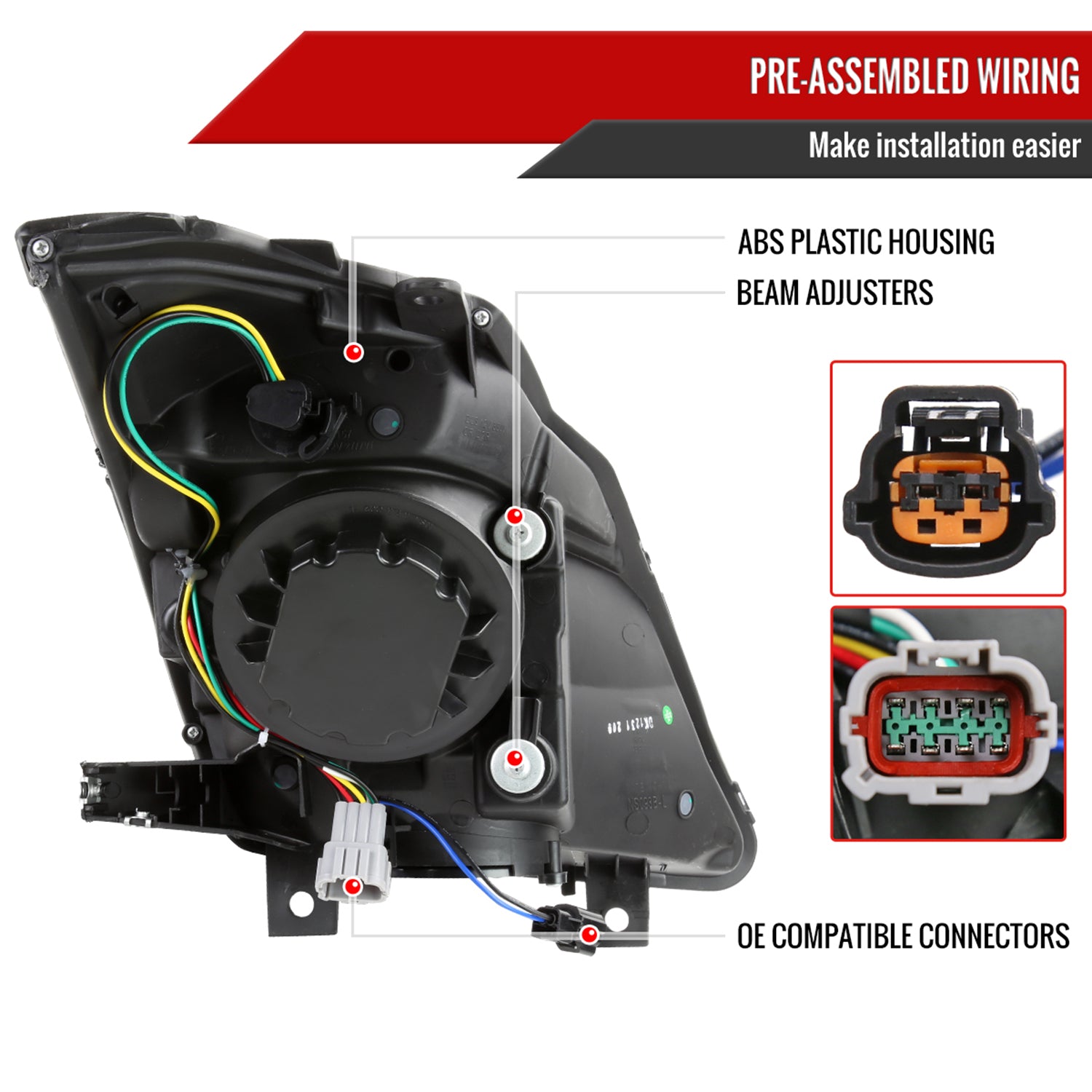 2003-2005 Nissan 350Z Signal Animated LED Bar Projector Headlights Chrome