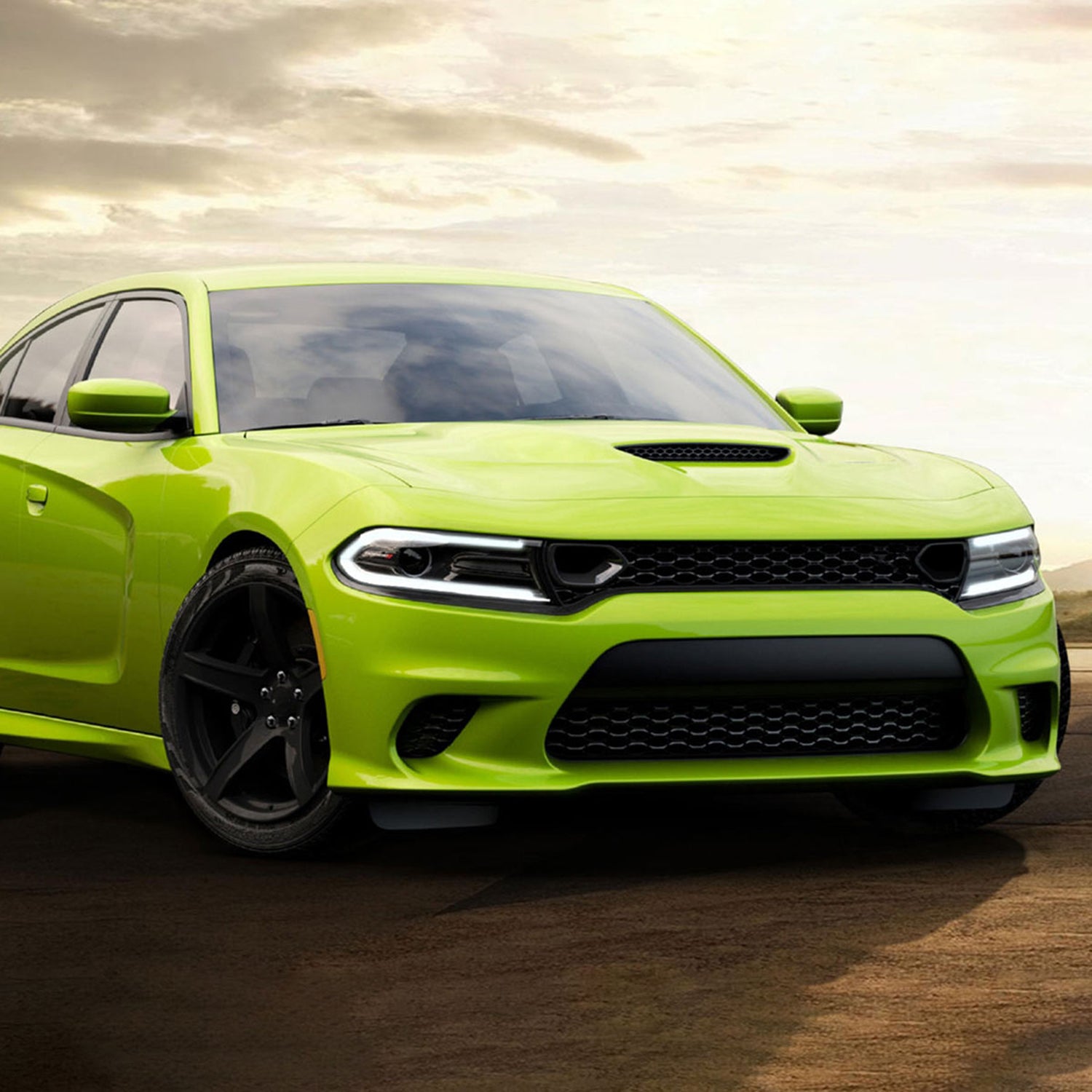 2015-2022 Dodge Charger SRT/RT/GT/ Black Dual Snorkel Front Upper Grille