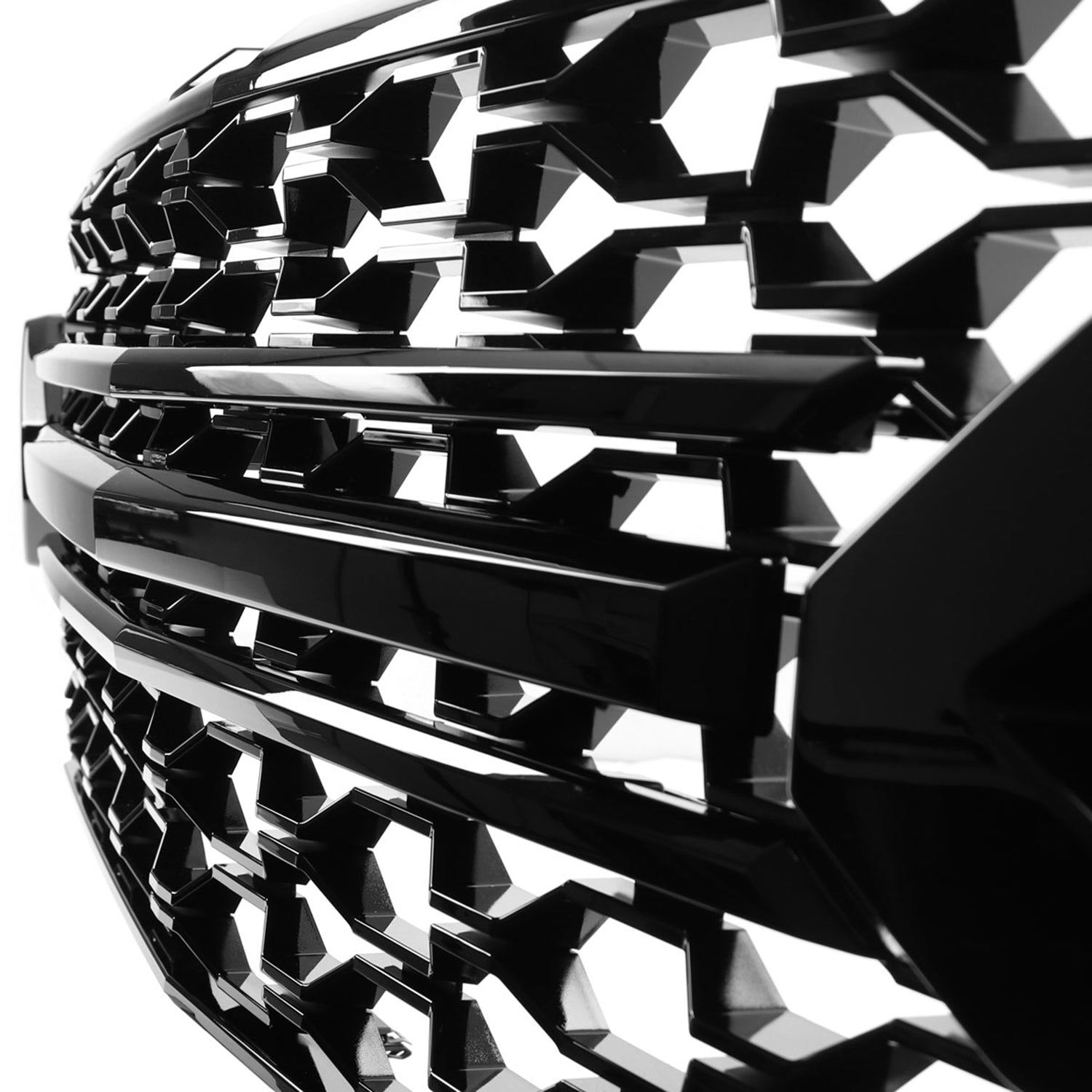 2019-2022 Chevrolet Silverado 1500 LT Glossy Black Honeycomb Hood Grille