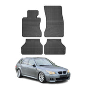 2004-2010 BMW 5 Series E60 E61 Sedan Touring Floor Mats Liners Full Set All Weather Rubber Black