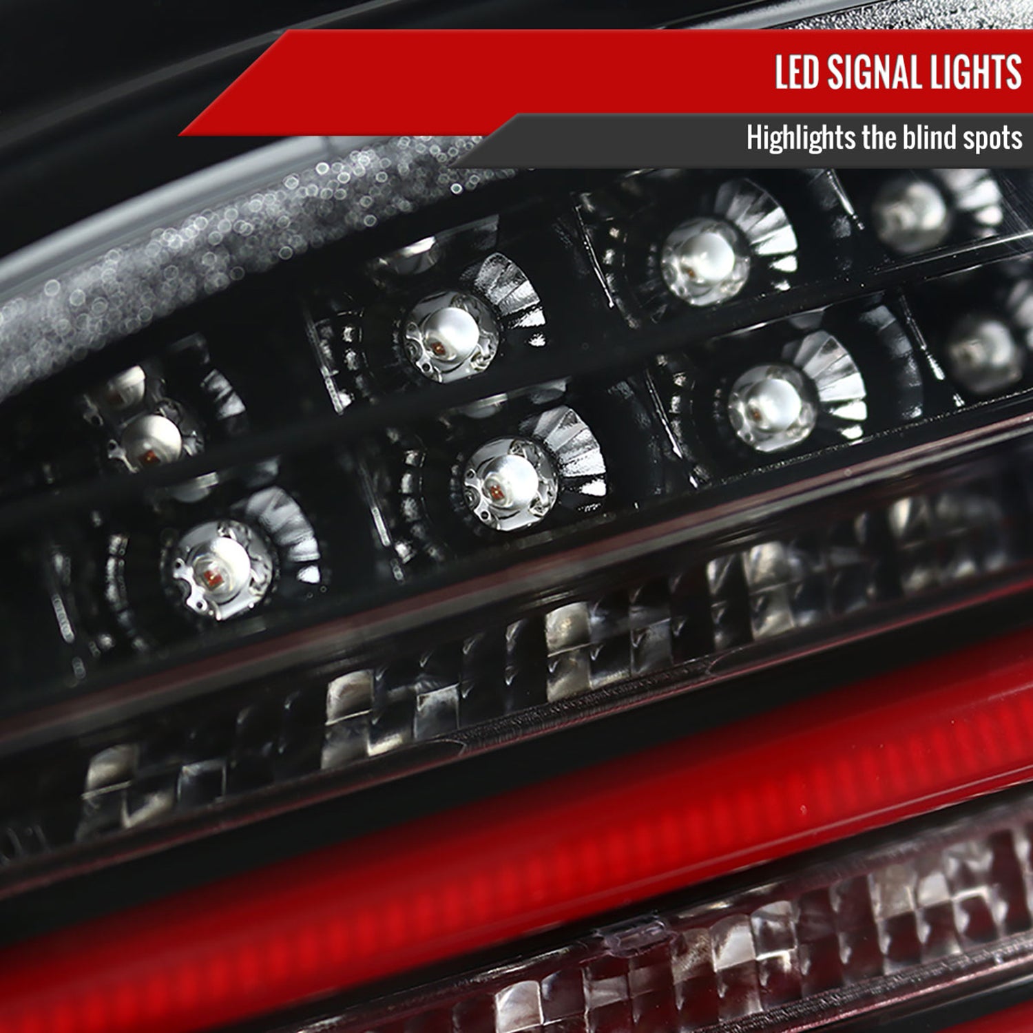 2008-2010 BMW E60 5 Series Sedan LED Tail Lights Jet Black/Clear Lens