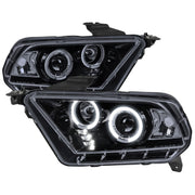 2010-2014 Ford Mustang Dual Halo Projector Headlights Glossy Black/Smoke Lens