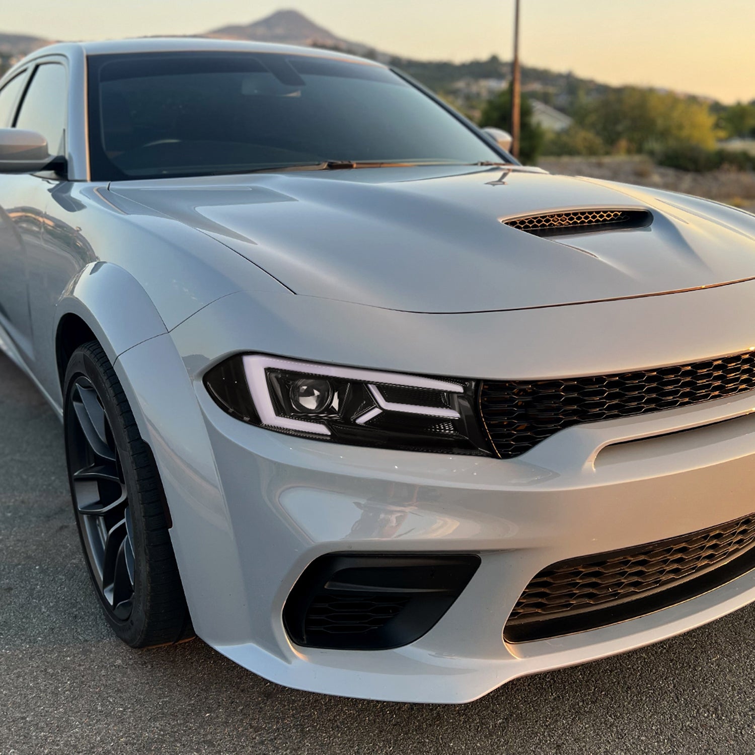 2015-2023 Dodge Charger LED Projector Headlights LED Turn Signal Jet Black