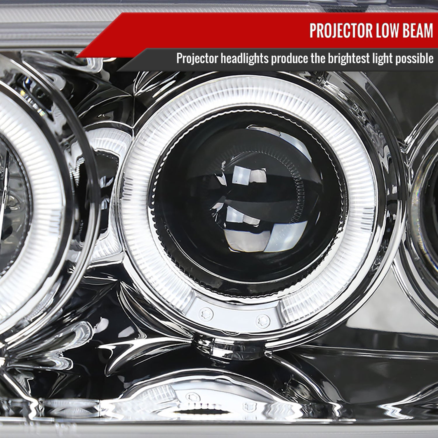 1998-2002 Honda Accord Dual Halo Projector Headlights Chrome/Clear Lens