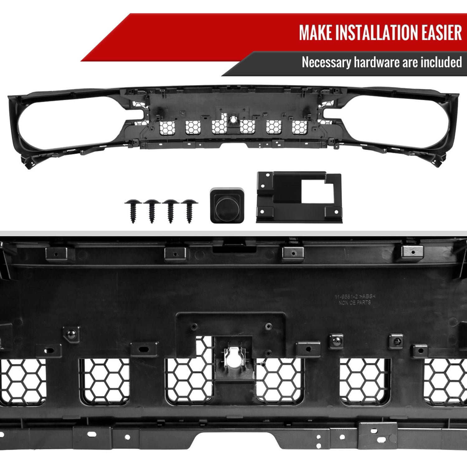 2021-2023 Ford Bronco Sport Chrome Mesh Hood Replacement Grille