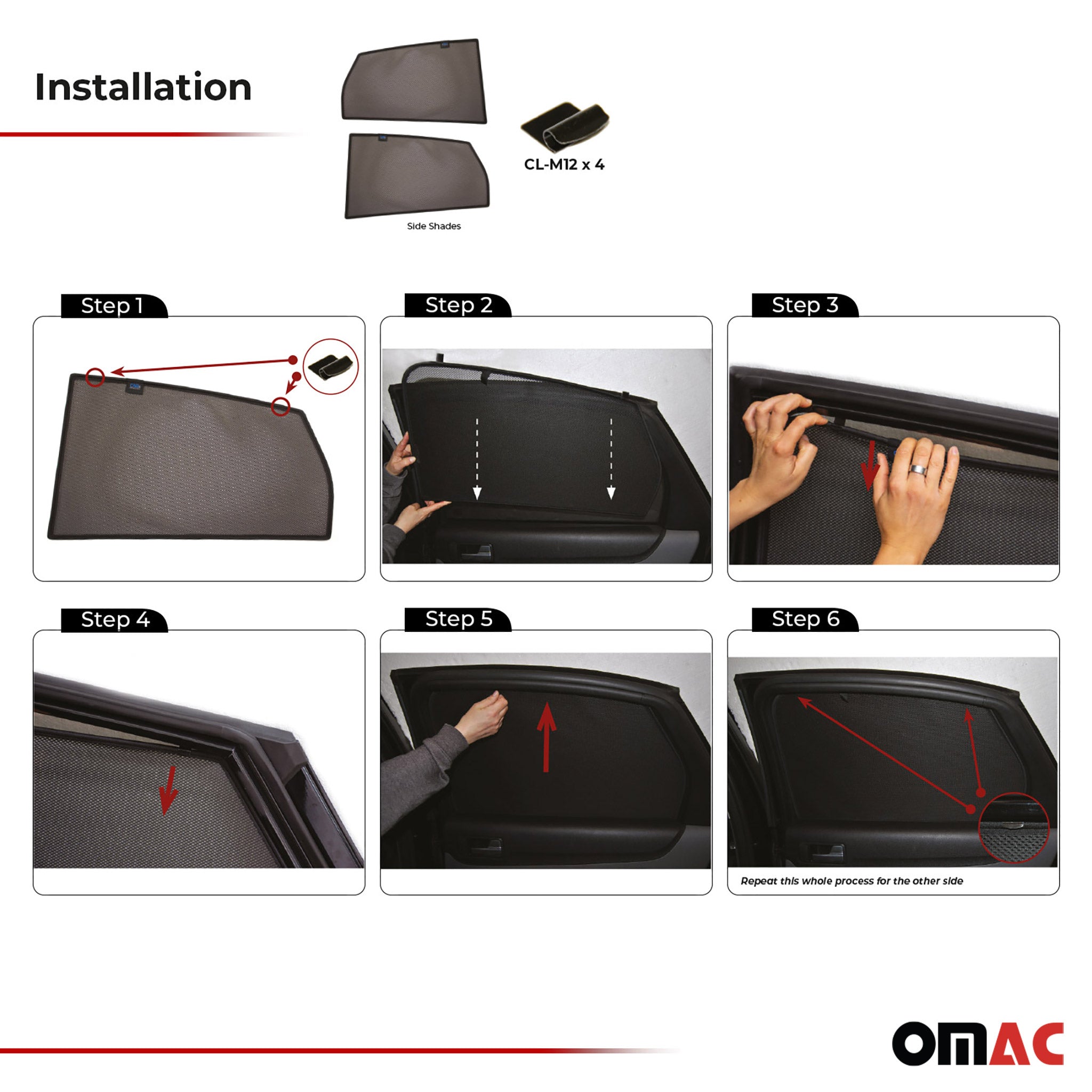 2012-2018 Ford Focus 5 Door Side Rear Window Curtain Mesh Black 2Pcs