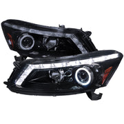 2008-2012 Honda Accord Sedan Single Halo Headlights LED Light&LED Signal Smoke