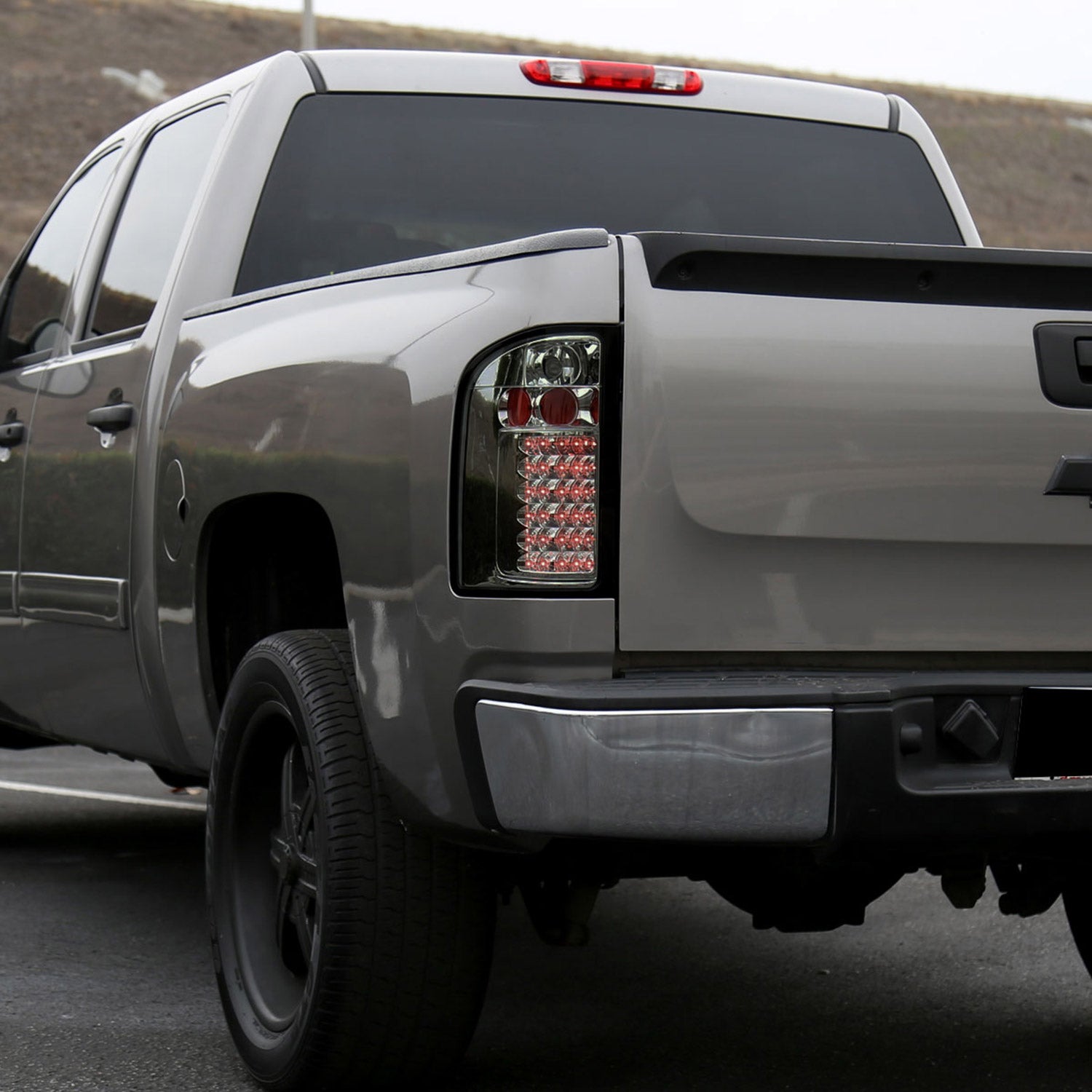 2007-2014 Chevrolet Silverado LED Tail Lights Chrome Housing/Smoke Lens