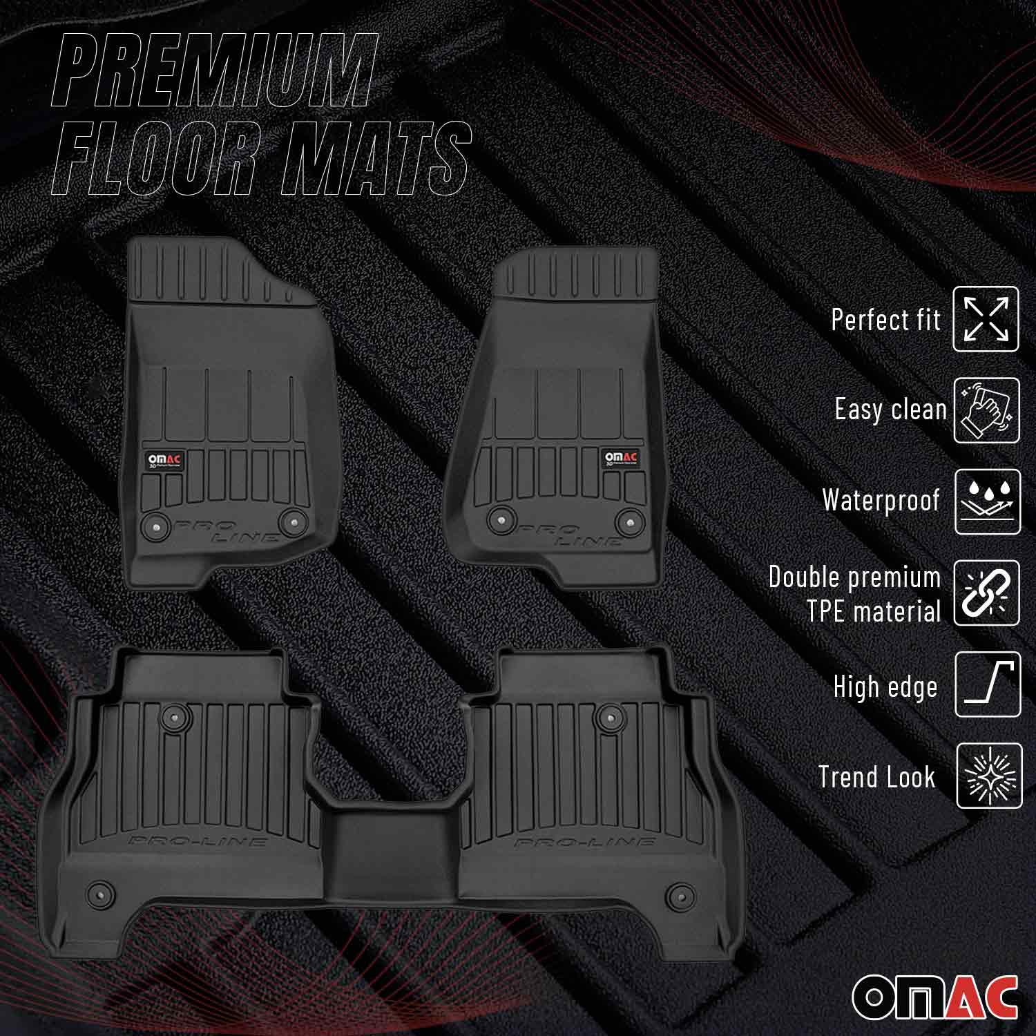 2020-2026 Jeep Gladiator Premium Floor Mats Liners Full Set All Weather Heavy Duty