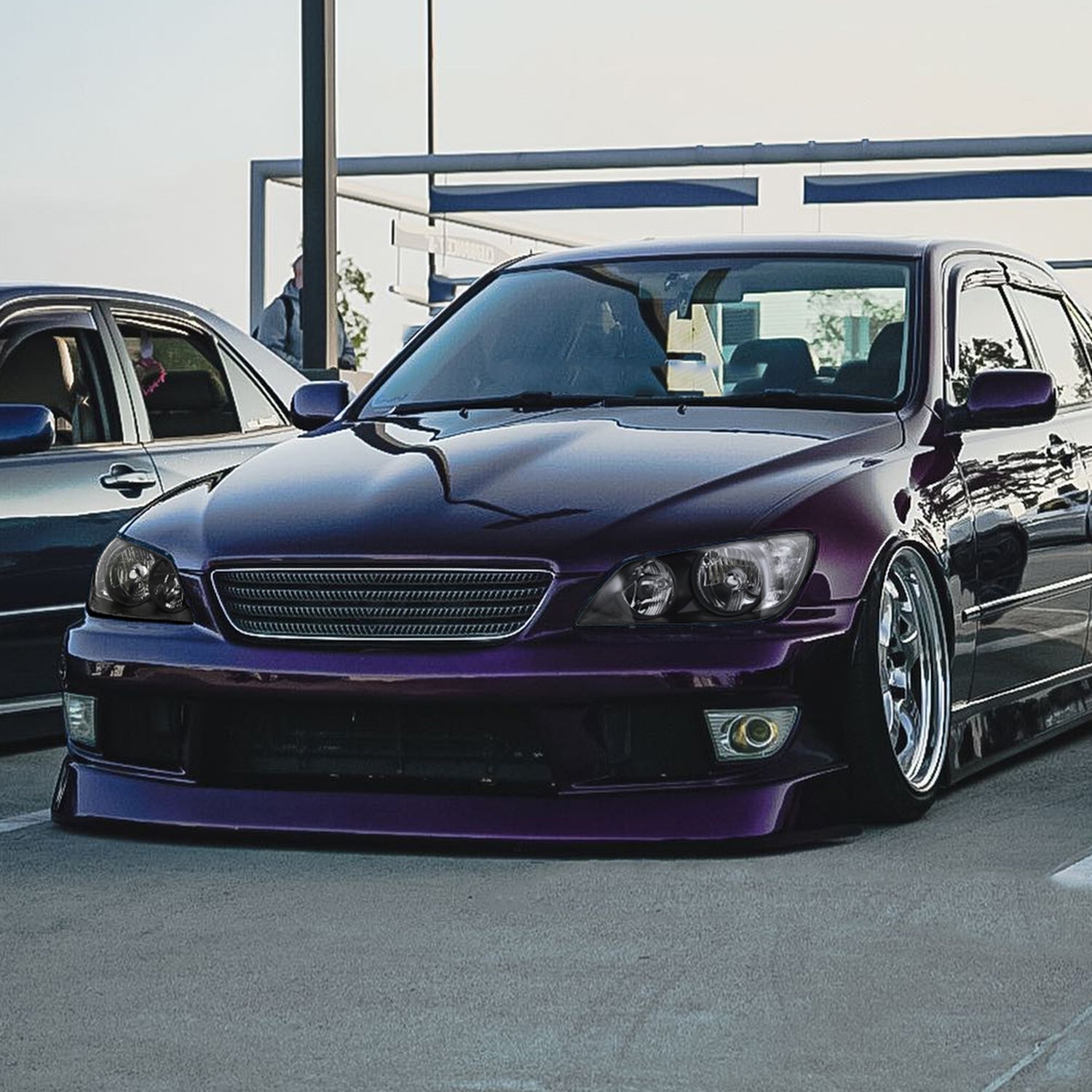 2001-2005 Lexus IS300 Factory Style Crystal Headlights Matte Black/Clear Lens