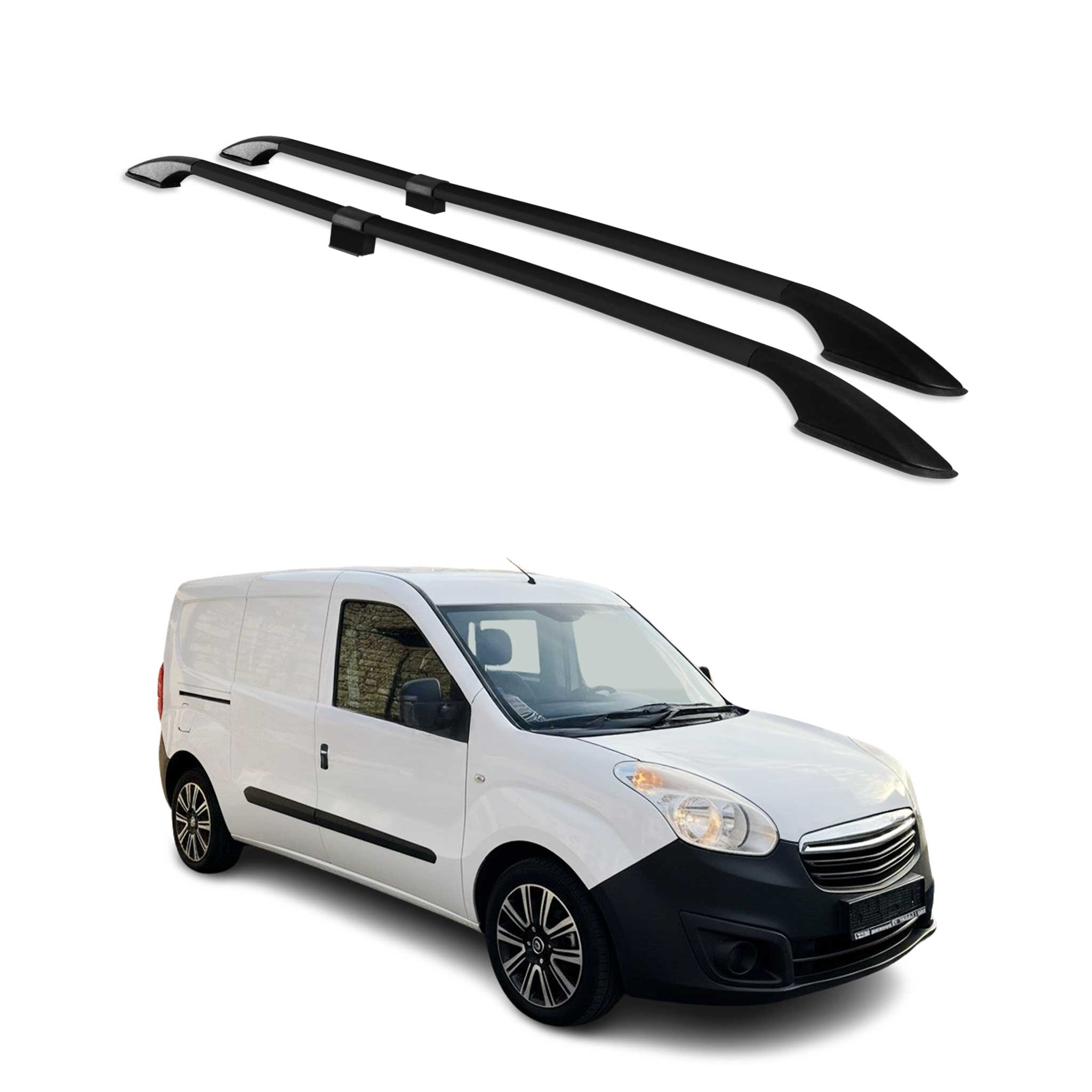 Roof Rack Side Rails for Ram ProMaster City 2015-2022 L2 LWB Aluminium Black 2x