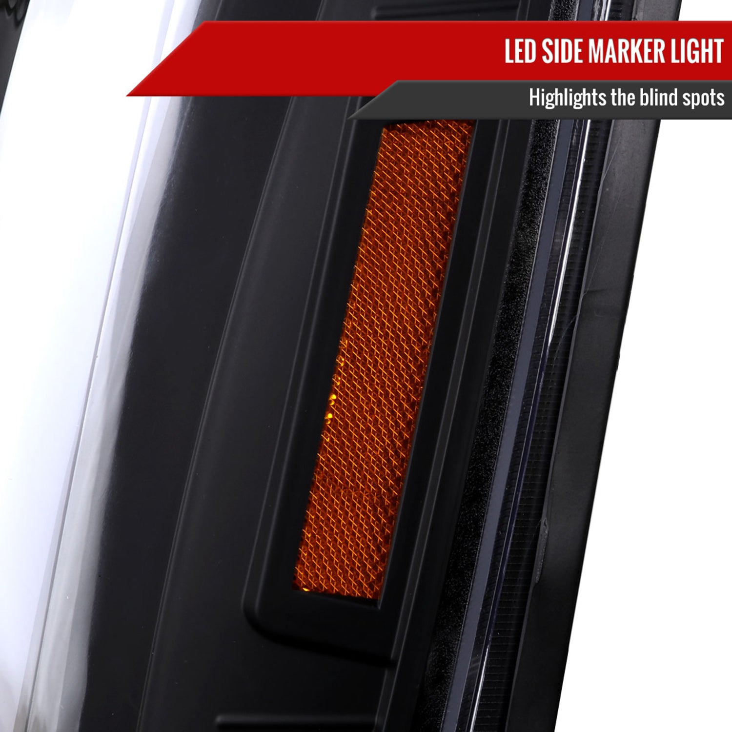 2007-2014 GMC Yukon/XL 1500/XL 2500 LED Turn Signal Projector Headlights Black