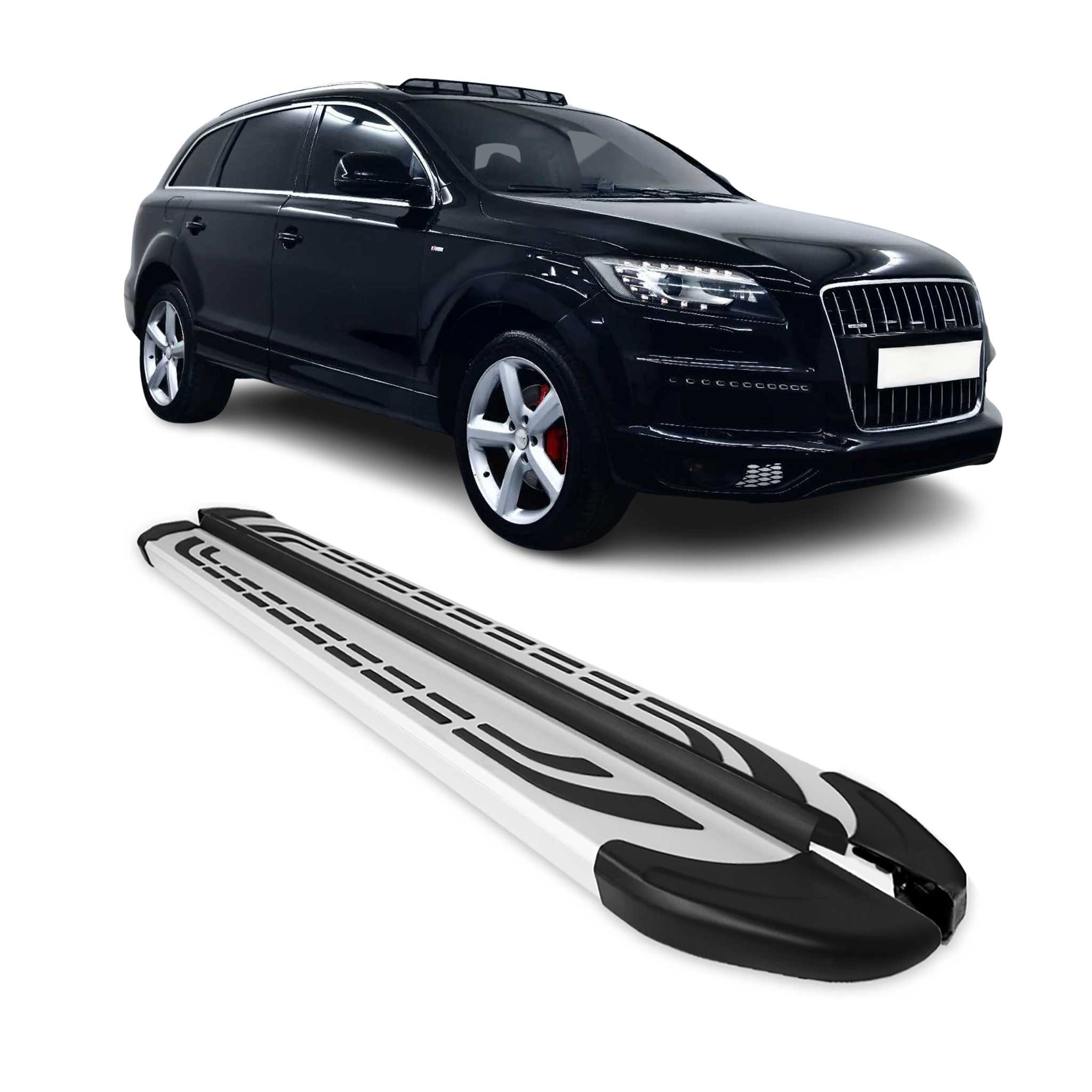 2007-2015 Audi Q7 Running Boards Side Steps Silver