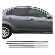 2008-2017 Mitsubishi Lancer Window Molding Trim Streamer Silver 4Pcs Stainless Steel