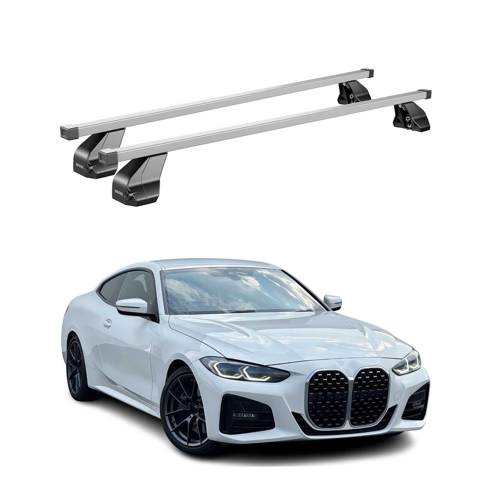 Roof Racks Cross Bars Carrier for BMW 4 G26 Gran Coupe 2020-25 Steel Gray 2x