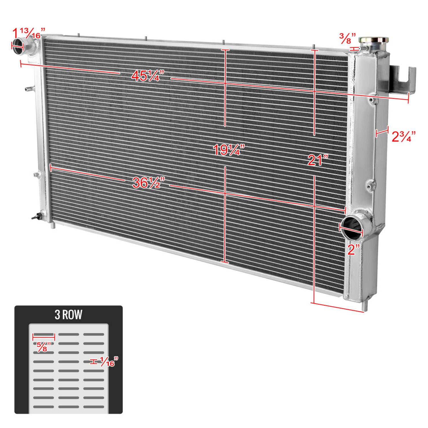 1994-2002 Dodge RAM 2500/3500 Quad Cab 5.9L Turbo Diesel 3-Row Radiator
